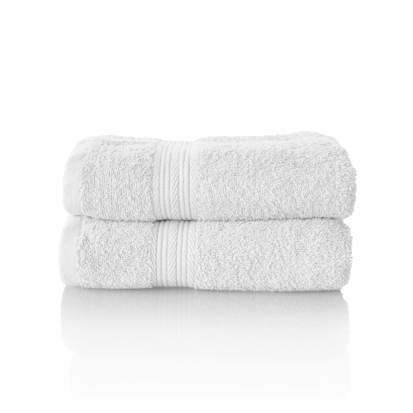 ALCLEAR set of terry hand towels, range of soft and highly absorbent towels, OEKOTEX 100 certified, 5 colours & 5 sizes, colour: WHITE, 2 x hand
