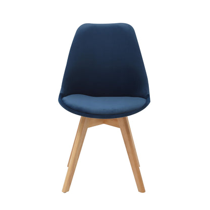 RED HERON Velvet Upholstered Dining Chair with Solid Beech Wood Legs for Mid Century Modern Dining Room Living Room Bedroom Kitchen & Lounge
