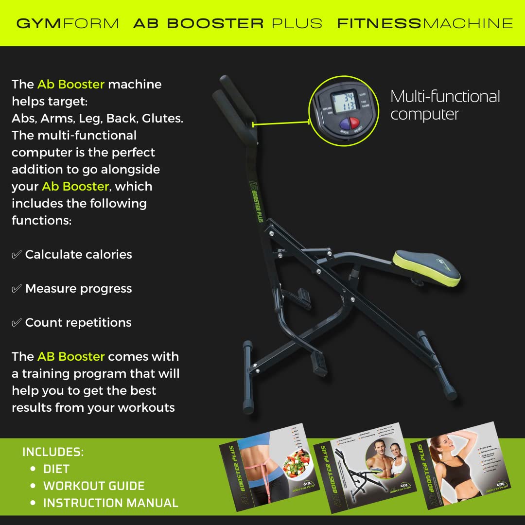 Gymform Abdominal Abdominal Trainer Trainer Machine for Abdominal Arms Legs Back and Butt Lifting Home Workout Cardiovascular Exercise (Plus with