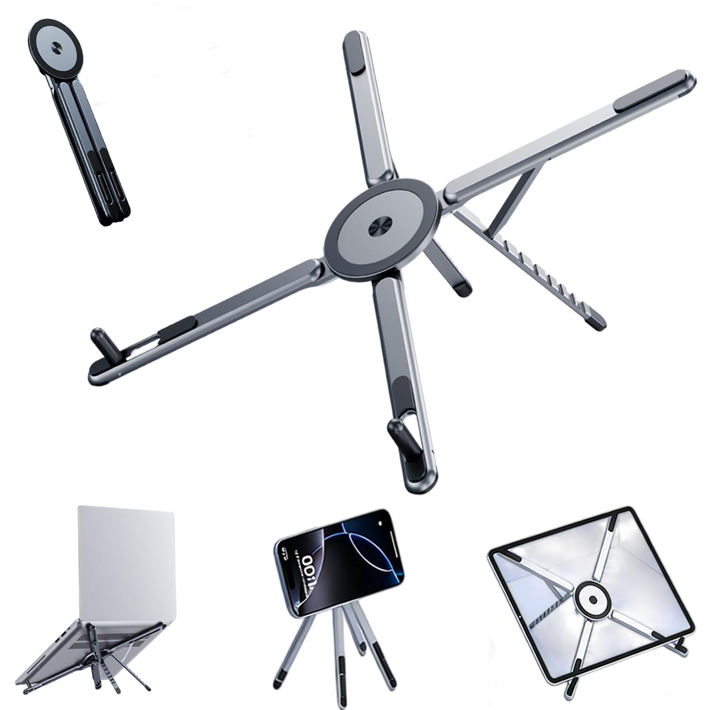 Hosann Century Laptop Stand, Adjustable Multi-Angle Stable Portable Space-Saving Holder for Home Office, Travel, Gaming Setup, Desk & Couch Use