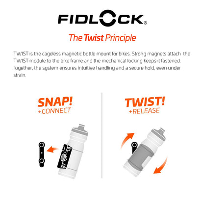 Fidlock Uni connector and Bike Base Magnetic Bicycle Drink Bottle Holder, Bicycle Water Bottle with Holder, Black