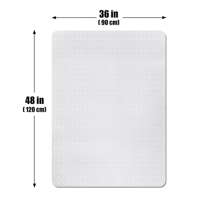SHAREWIN Office Chair Mat for Carpet Floors, 120x90 cm Clear Desk Chair Mats for Low/Medium Pile Carpeted Protector, Sturdy PVC Computer Chair Mats