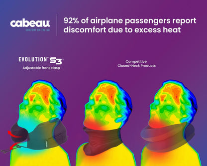 Cabeau Evolution S3 Travel Pillow - Airplane Seat Straps - Ensures Your Head Won't Fall Forward - Relax with Plush Memory Foam - Quick-Dry Fabric