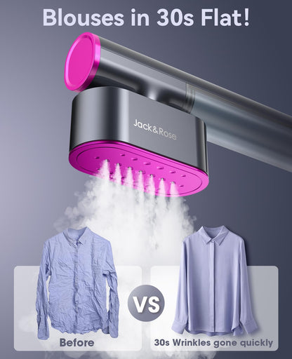 JackRose Clothes Steamer,Dual Voltage Handheld Steamer Clothing,15s Fast Heat,1000W Travel Steamer for Clothes,Lightweight Travel Iron for Global