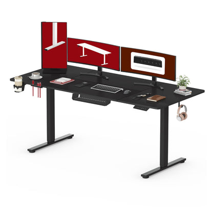 SANODESK 160 * 60 Electric Standing Desk Height Adjustable Desk with Cable management Tray Sit Stand Table with 4 Memory Smart Pannel