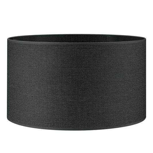Home Sweet Home Modern Canvas Lampshade | Cylinder | 40/40/22 cm | Dark Grey | Fabric Cotton Lampshade | for E27 Lamp Socket | RoHS Tested | Suitable