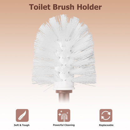 Toilet Brush, 2 Pack Toilet Brushes & Holders Sets with Plastic Handle & Soft Flexible Bristles, 4 Toilet Brush Heads for Bathroom Toilet-Ergonomic