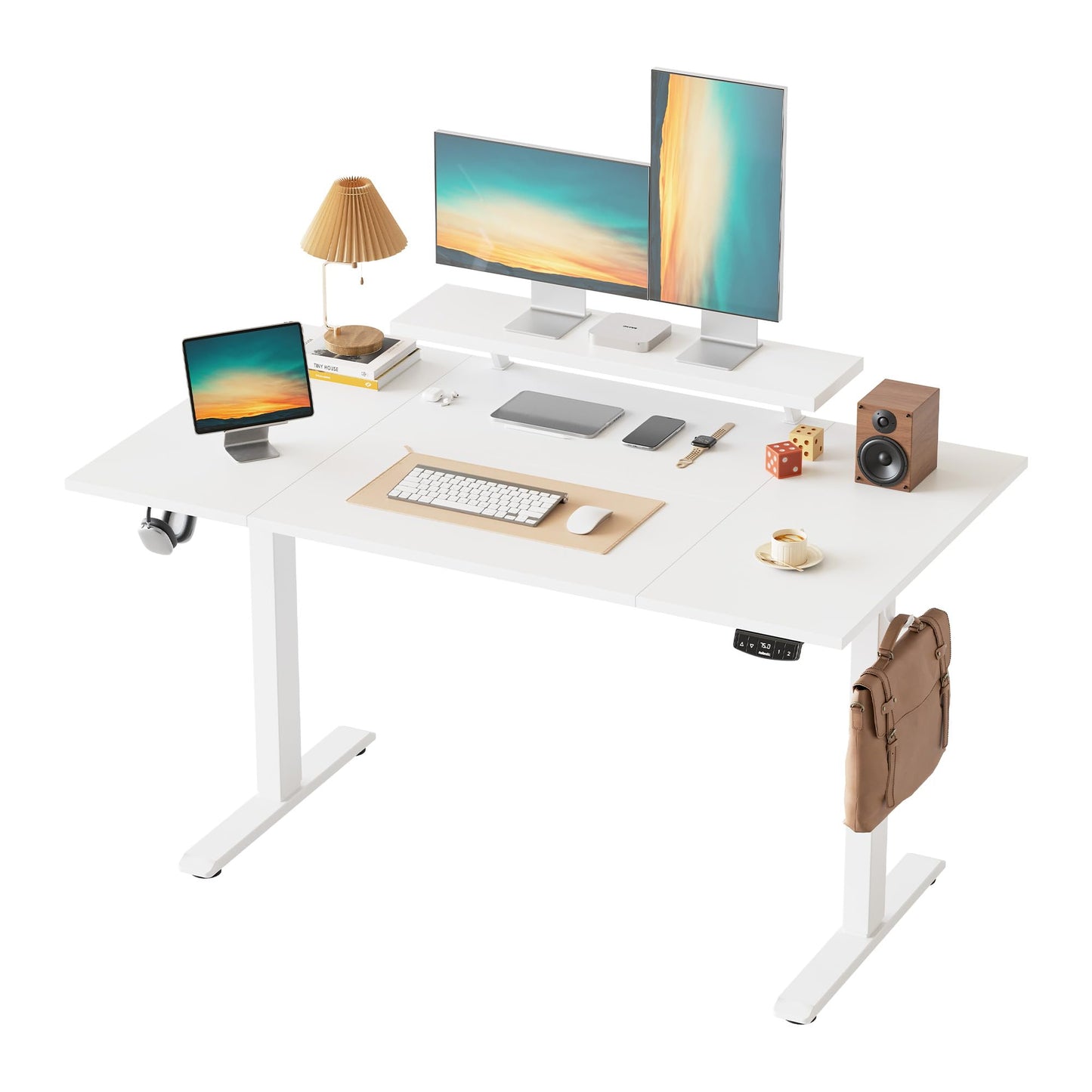 Klicelor Eletric Height Adjustable Desk, Movable Monitorstand, 140x80cm