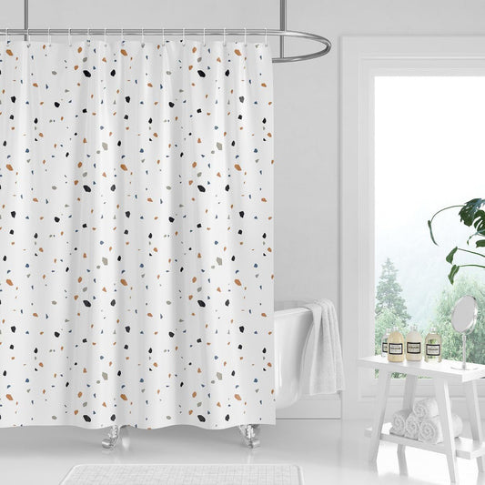 Tennove Shower Curtain Mould Resistant Terrazzo Bathroom Curtain Waterproof Polyester Fabric Wet Room Bathtub Shower Curtain,Weighted Hem,Quick