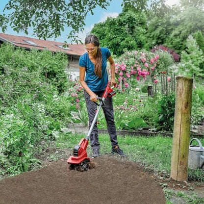 Einhell Power X-Change 18V Cordless Garden Rotavator - Powerful Soil Cultivator, 20cm Working Width, 15cm Working Depth - GE-CR 18/20 Li E Solo Tiller (Battery Not Included)