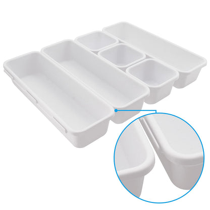 JJoexyfit 8 Pack Desk Drawer Organisers, Interlocking Drawer Dividers with 3 Sizes, Versatile Storage Boxes Drawers Organizer for Kitchen, Office