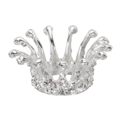 sourcing map Crystal Ball Display Holder Crown Shaped Egg Stand Alloy Glass Ball Stand Display 1.5 Inch Silver Tone for Crystal Ball Display