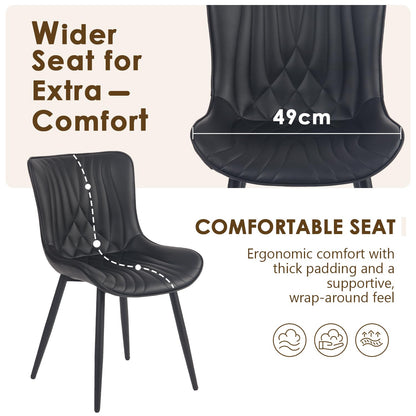 Kidol&Shellder Dining Chairs Set of 2, Modern Dining Room Chair, Black