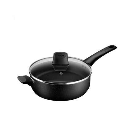 Tefal Titanium Stone Sautepan 26 cm + Lid, High-Performance Non-Stick Coating, Metal Spatula Safe, All hobs Including Induction, E1053345