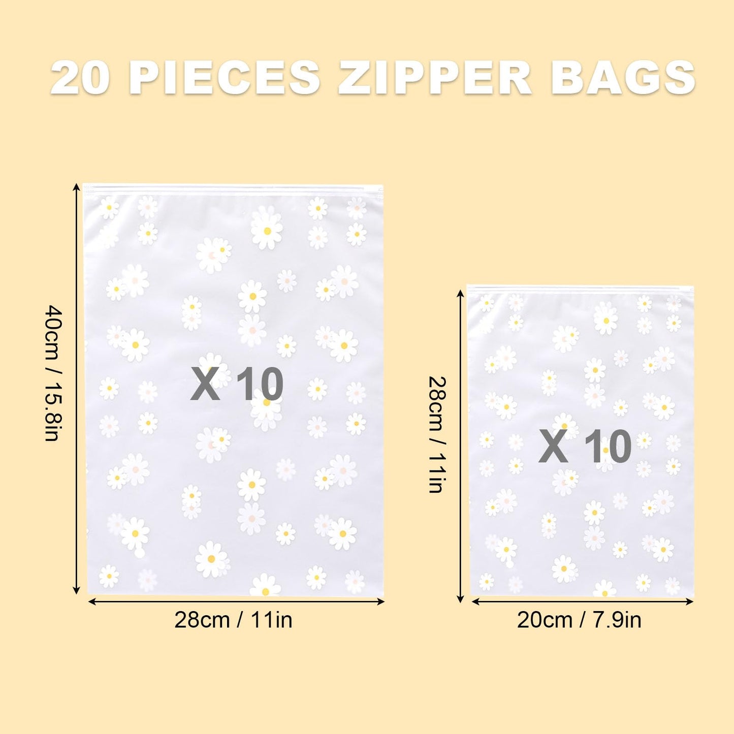 KEYRI 20 Pcs Reusable Frosted Zip-Lock Seal Clothes Travel Storage Hospital Shoes Waterproof Luggage Organizer For Clothes Shoes Cosmetics Travel