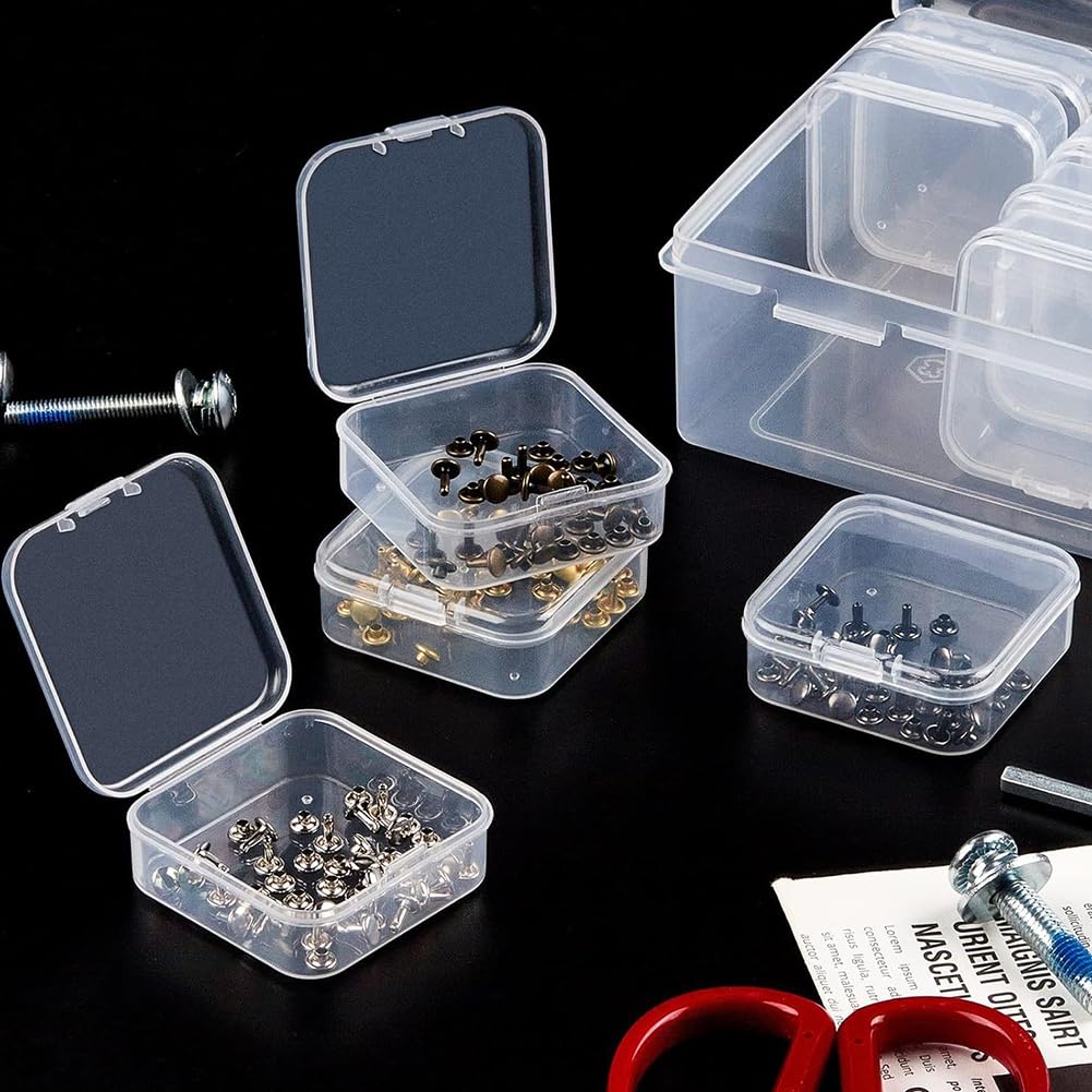 Hahhhha Small Clear Plastic Craft Storage Box with Lids, bead storage boxes with compartments,craft organiser storage box,Compartments Clear Plastic