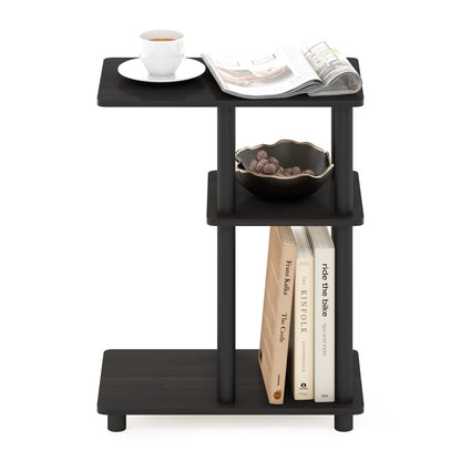 Furinno TURN-N-TUBE Side Table, 3-Tier C-Shape End Table with Open Shelf, Toolless Assembly Night Stand, Bedside Table, for Living Room, Bedroom