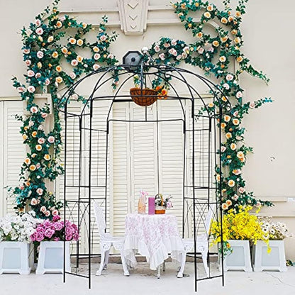 SCENDOR 4-Sided Garden Arbours Birdcage Shape Metal Gazebo Pergola Pavilion 106.7"L x 81.5"H x 81.5"W, Garden Rose Pavilion Arch for Backyard, Lawn, Wedding Decorations Ceremony