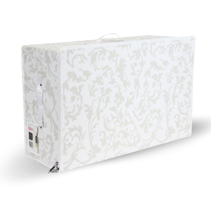 Hoesh - Breathable White with Silver Floral Design Wedding Dress Box - Underbed Storage Boxes, Wedding Dress Storage Box, Wardrobe Organiser
