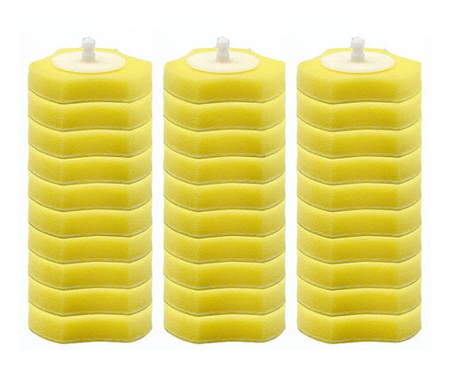 ChuangChi 30 PCS Disposable Toilet stick Replacement Head, Disposable toilet stick refill head (Lemon Fragrance)