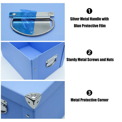 GUOZI Collapsible Storage Box with Lid, Decorative Cardboard File Organizer