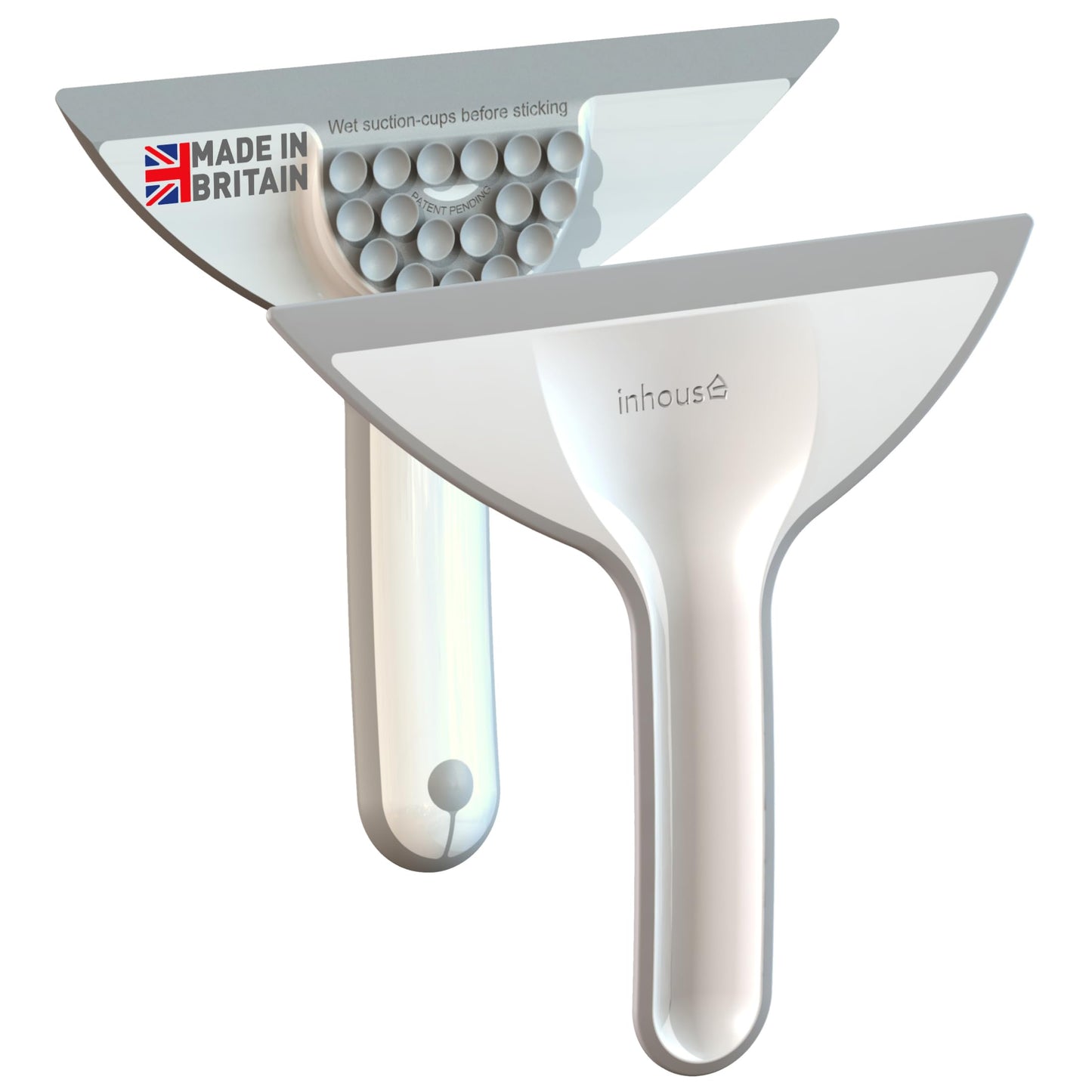 Inhouse Stick+Store Mini Shower Squeegee - Made in Britain - Compact Bathroom Cleaning Accessory for Shower Doors, Windows, Glass, Mirrors & Screens
