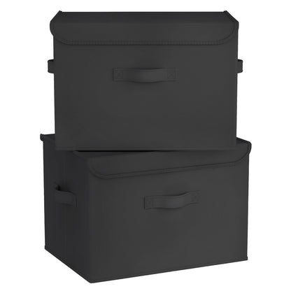 Stackable Storage Boxes with Lids, 2 Pack Large Wardrobe Organiser 37.8L