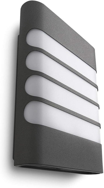 Philips myGarden Raccoon LED Wall Lantern [Anthracite] (1 x 4 W Integrated LED) for Garden and Patio Lighting