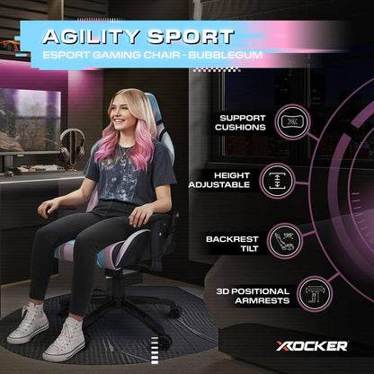 X-Rocker Agility Sport High Back eSports Gaming Chair for Adults & Teens - 3D Armrests, Head & Lumbar Cushion, Height Adjustable Recliner