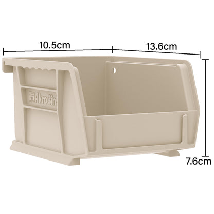 Akro-Mils 30210 AkroBins Plastic Storage Bins, Space-Saving Stackable Bins for Garage, Pantry, Craft Organization, 13.7 cm x 10.5 cm x 7.6 cm, Clear