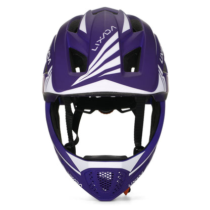 Lixada Kids Full Face Helmet Detachable Child Boys Girls Bike Helmet Protective Gear for Cycling Skateboarding Roller Skating Cycle Helmet 52-58cm