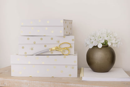 Kate Spade New York Decorative Storage Boxes with Lids, 3 Pack Sturdy Organizer Storage Bins