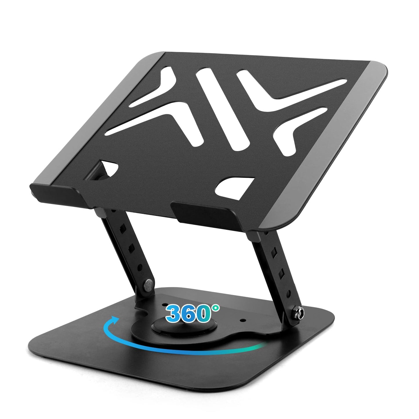 360 Rotating Laptop Stand for Desk, Portable Laptop Riser with Reinforced Support, Ergonomic PC Stand Height & Angle Adjustable