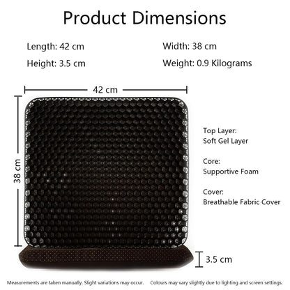 Croerw Small Extra Thick Gel Seat Cushion – Cooling Honeycomb Gel Pad for Sitting Comfort & Pressure Distribution, Support for Office Chair, Car