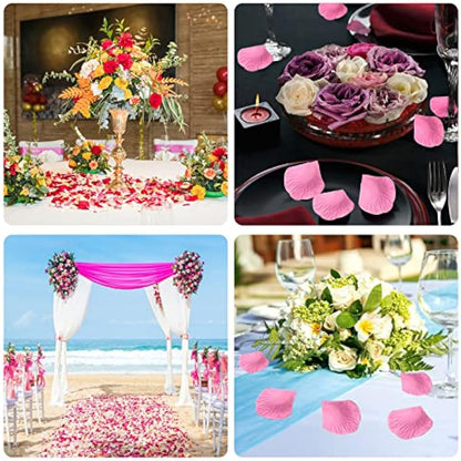 DONQL 2300PCS Pink Rose Petals Decoration, Artificial Silk Flowers Petals, Fake Roses Petals for Bed Bedroom Wedding, Red Rose Petals Romantic Valentines Birthday Party Decorations (Pink)