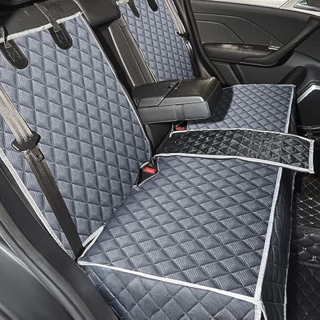 ANOSOSPECIAL Grey Dog Car Seat Cover for Back Seat X-Large,Non-Stick Fur,Pet-Friendly and Waterproof - Universal Fit Interior Protector for Auto, Van, SUV - Ideal for Kids and Pets (X-Large)