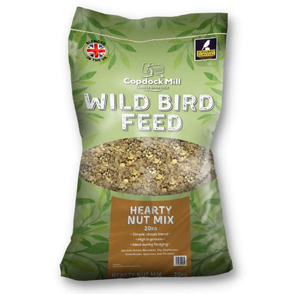 Copdock Mill Peanuts & Sunflower Hearts Bird Food 20kg - Hearty Nut Mix Bird Seed Blend with Sunflower Hearts and Peanuts for Wild Birds - High in