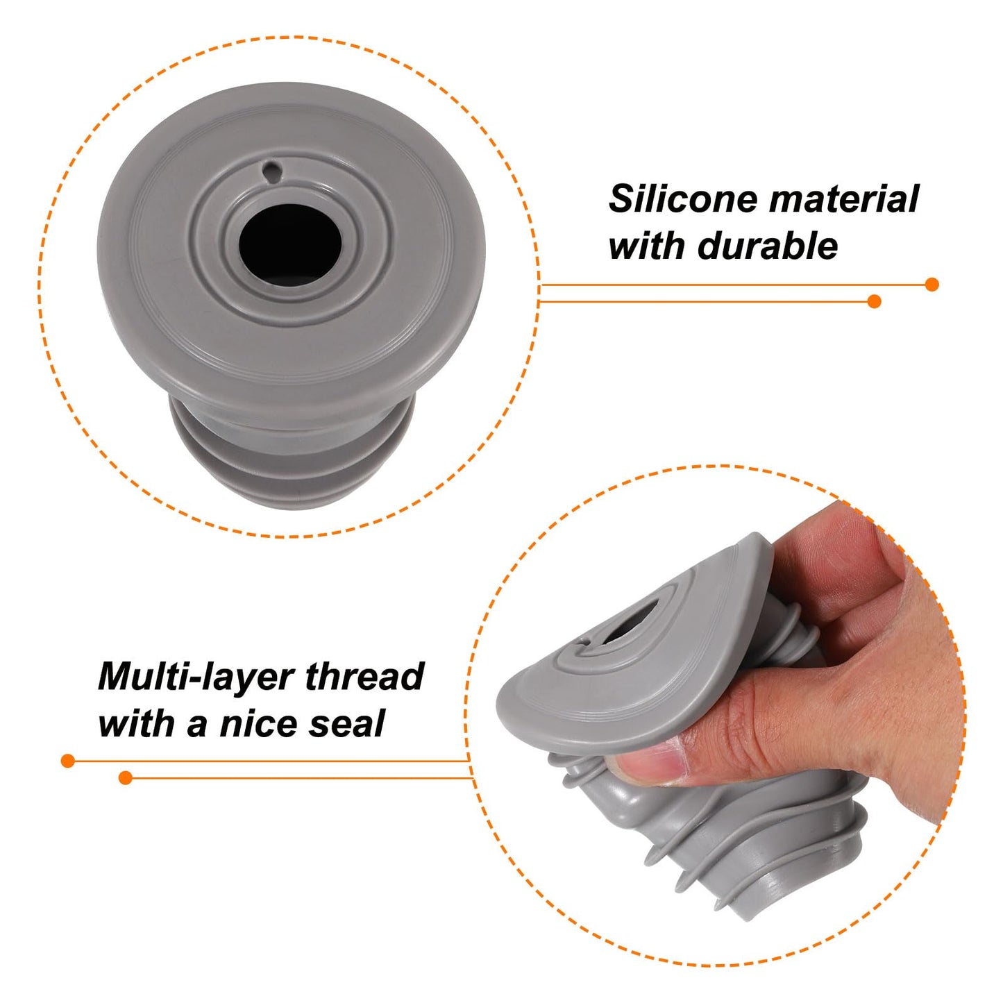 sourcing map Drain Pipe Seal Ring, Silicone Ring Washing Machine Sealing Plug, Anti-Odor Floor Drain Plug Sewer Pipe Seal Ring Sealing Cover for