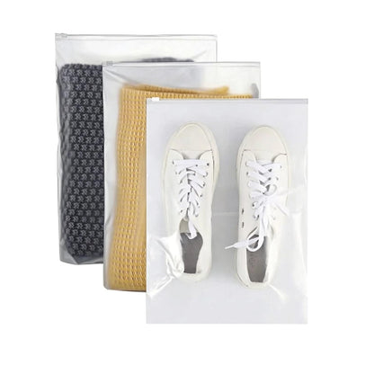 X-YSUNEAS 30 Pack Frosted Zipper Bags 40x30cm, Translucent Waterproof Storage Bags, Reusable Travel Organizer Pouches for Underwear, Towels, Shoes