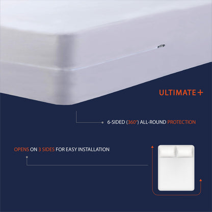 Twillie - Integral Mattress Cover 135x190x20 cm Waterproof - Anti bedbug - Oeko-TEX® Mattress Cover AEGIS® treatment Anti-Dust Mite, Anti-Bacterial