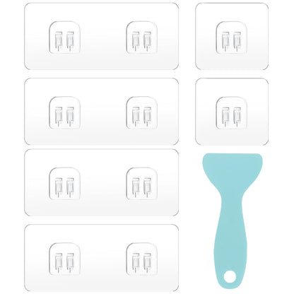 WOLMIK Shower Caddy Adhesive Replacement - 6 PCS Corner Shower Caddy Adhesive Sticker Hooks with Scraper