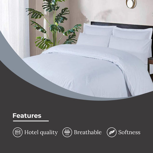 DTEX HOMES Duvet Cover Set 100% Pure Cotton Hotel Quality 800 Thread Count Duvet Set with Pillowcases Easy Care and Super Soft Luxury Bedding King