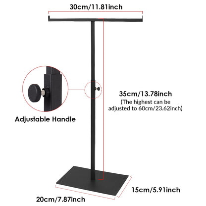 Fenteer Purse Display Stand Rack Props Organizer Storage Adjustable Closet Hanger Shelf Scarf Handbag Holder for Wig,Hat,Bracelet,Props,Jewelry,Black