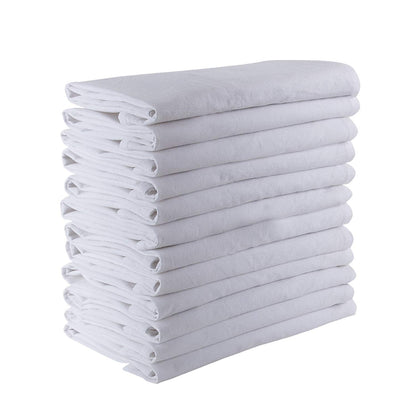 DG Collections Flour Sack Dish Towels, 100% Cotton, Set Of 12 (27 X 27 Inches), Vintage Multi-Purpose White Kitchen Towels, Very Soft