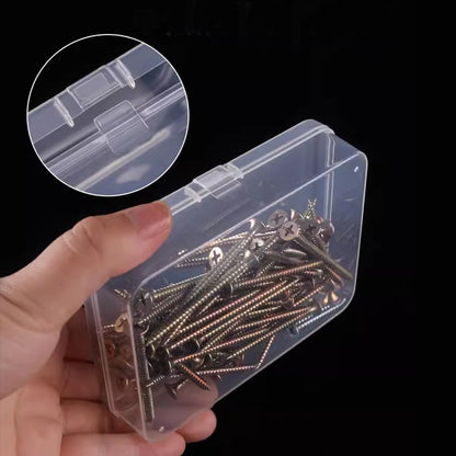 FISHSHOP 6 PCS Small Clear Plastic Storage Box Containers, Mini Rectangular Storage Box