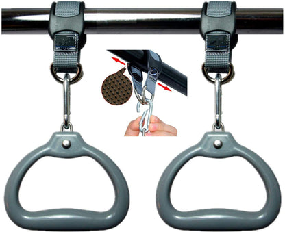 Gymnastic Bar Kids with Flying Ring Folding Adjustable Height Horizontal Gift Set, Expandable Gym Training Bar Equipment for Boys Girls Color Pink