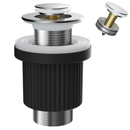 Hibbent Pop-Up Basin Waste, Fits for Slotted & Unslotted Basins, Chrome