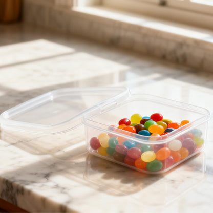 Hopzab 6 PCS Small Square Storage Boxes with Lids Mini Plastic Empty Containers for Storing Beads Pills Jewelry Game Pieces Craft and Other Small