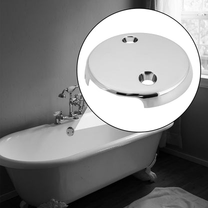 LT Easiyl 1PC Two Hole Bathtub Overflow Faceplate Diameter 81mm Hole Center Distance 50mm with Screw Stainless Steel Bathtub Overflow Drain Cover