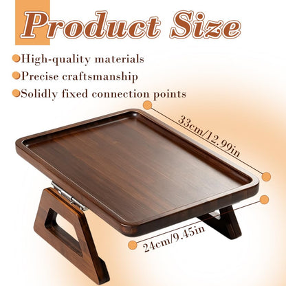 Umllpet Sofa Tray Armrest, Water-Repellent Couch Tray with Fixed Clip, Armrest Tray for Drinks, Snacks, Mobile Phone & Remote Control (Brown)